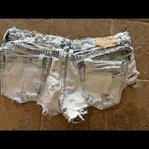 One teaspoon denim shorts Jean shorts bonitas cut offs white bleach light wash